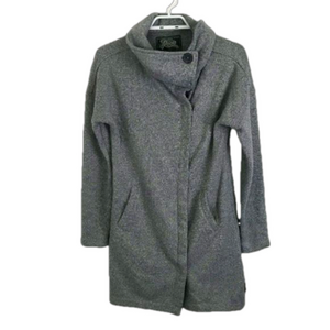 Roots Jersey Fabric Grey Snap-Button Coat